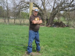 Gate post for the new dog fence doubling as a back scratcher. 